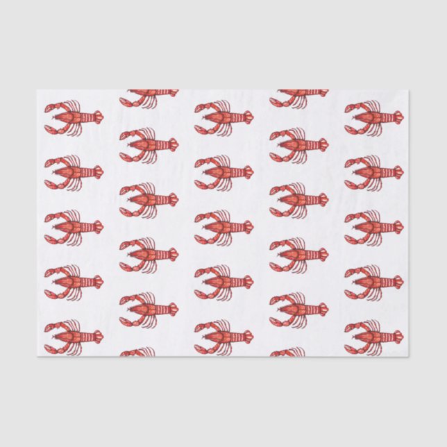 Aquarell-Panzerkrebse Louisianas Cajun Seidenpapier (Vorderseite)