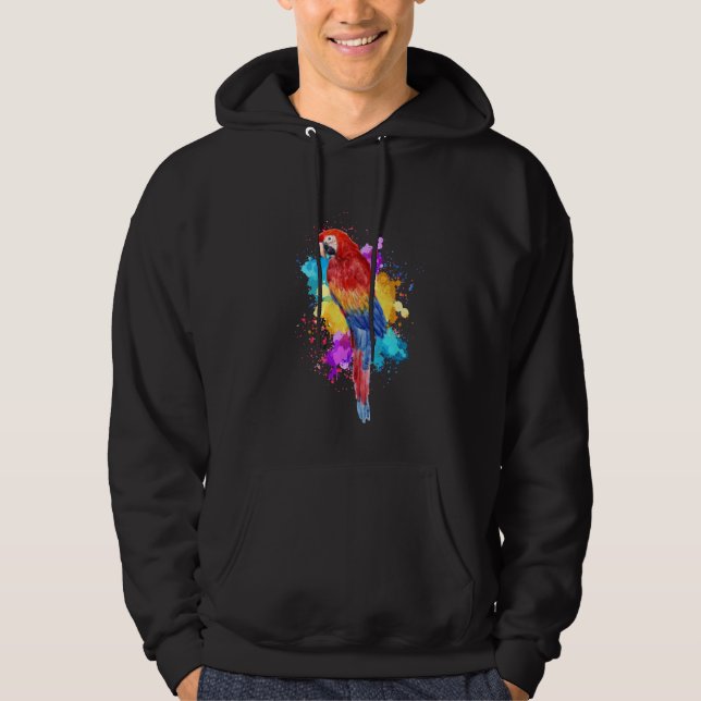 Aquarell-Papagei-Vogelmalerei Hoodie (Vorderseite)