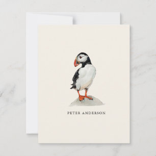 Aquarell-Papageientaucher-Flat-Notizkarte Dankeskarte