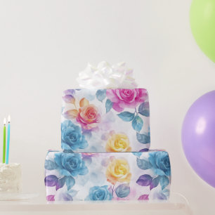 Aquarell - Papierrolle für die Rose in Traumform Geschenkpapier