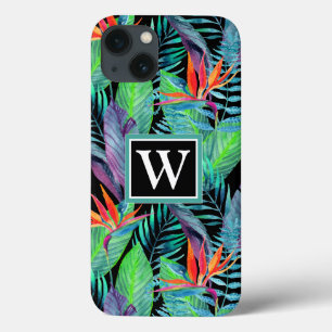 Aquarell-Paradiesvogel addieren Ihre Initiale iPhone 13 Hülle