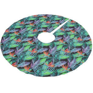 Aquarell-Paradiesvogel Polyester Weihnachtsbaumdecke