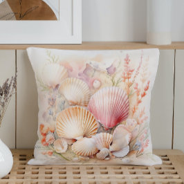 Aquarell Pastel Seashells Kissen