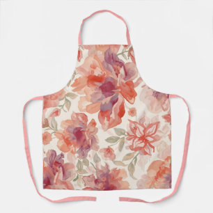 Aquarell Pastell Blumen Hellorange Schürze