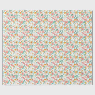 Aquarell Pastell Blumenmuster Geschenkpapier