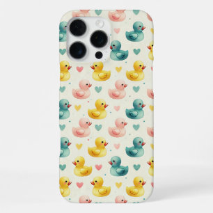 Aquarell Pastell Enten Muster Baby-Bib mit Herzen iPhone 16 Pro Max Hülle