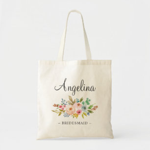 Aquarell Pastell Floral Bridesmaid Tragetasche