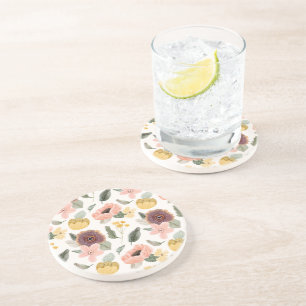 Aquarell Pastell Floral Nahtloses Muster Sanft Getränkeuntersetzer
