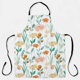 Aquarell Pastell Frühling Blumen Küchenschürze Schürze