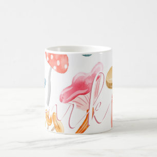 Aquarell Pastell Pilze Kaffeetasse
