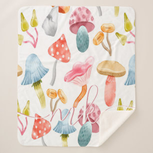 Aquarell Pastell Pilze Sherpadecke