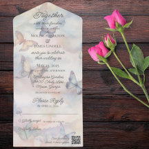Aquarell-Pastell-Schmetterlinge mit QR-Code