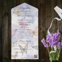 Aquarell Pastell Schmetterlinge mit QR-Code