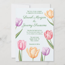 Aquarell Pastell Tulpen Blumen Frühlingshochzeit