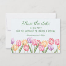 Aquarell Pastell Tulpen Blumen Frühlingshochzeit