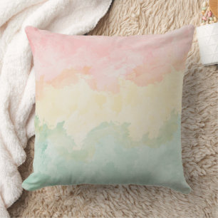 Aquarell Pastell-Weiche Farben Kissen
