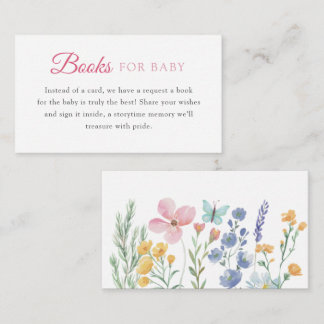 Aquarell Pastell Wildblumen Bücher für Baby Begleitkarte