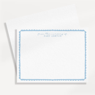 Aquarell Pastellblaue Notizkarte mit gewelltem Rah Ankündigung