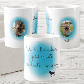 Aquarell Pastellblauer Französischer Bulldogge - M Kaffeetasse