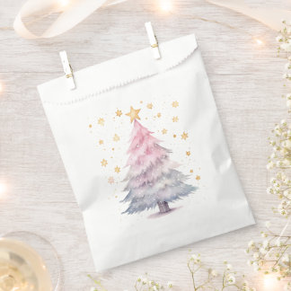Aquarell Pastellrosa Weihnachtsbaum Geschenktütchen
