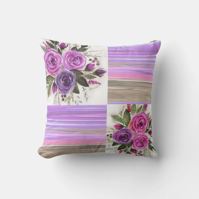 Aquarell Patchwork. Kissen (Vorderseite)