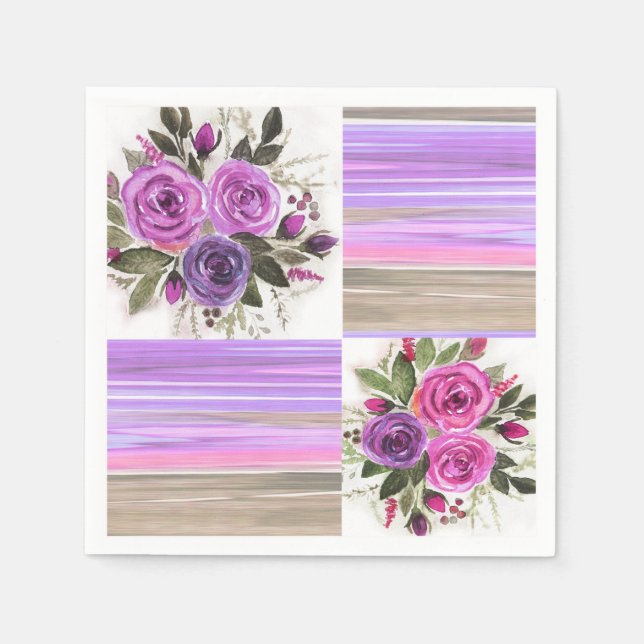 Aquarell Patchwork. Serviette (Vorderseite)