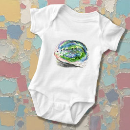 Aquarell Paua Black Abalone Muschel Baby Strampler