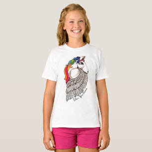 Aquarell Pegasus mit dem Regenbogen-Haar T-Shirt