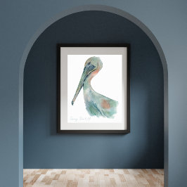Aquarell Pelikan Poster