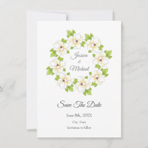 Aquarell, Pen und Tinte Magnolia Save The Date