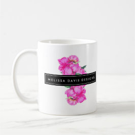 Aquarell Peonunch Blumendesigner Kaffeetasse