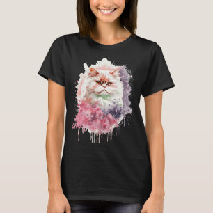 Aquarell Perserkatze Japanische Kirschblüte Sak T-Shirt