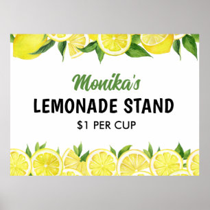 Aquarell-personalisierter Limonadenstand Poster