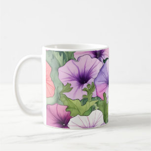 Aquarell-Petunienblüten Kaffeetasse