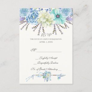Aquarell-Pfeil-Federn BlumenBoho Stammes- RSVP Karte