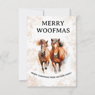 Aquarell Pferd Frohe Weihnacht Weihnachtskarte Einladung