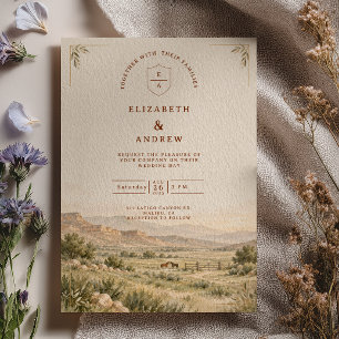Aquarell-Pferde-Ranch-Western-Hochzeit Einladung