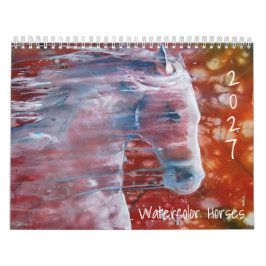 Aquarell-Pferde-Wandkalender 2027 Kalender
