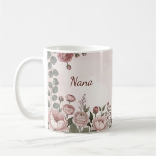Aquarell-Pfingstrose Botanischer Kaffeebecher für Kaffeetasse