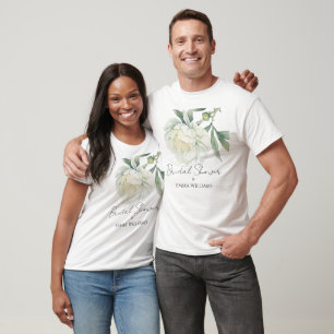 Aquarell-Pfingstrosen-Blume Brautparty T-Shirt