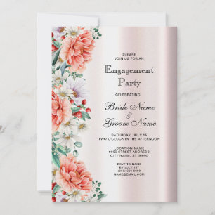 Aquarell-Pfingstrosen-Blumen-Hochzeit Einladung