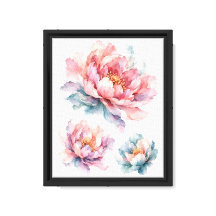 Aquarell-Pfingstrosen-Blumen