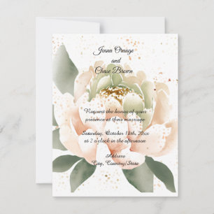 Aquarell-Pfingstrosen-Hochzeitseinladung Einladung