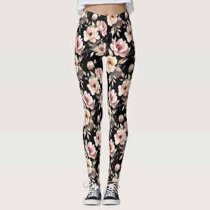 Aquarell-Pfingstrosen mit Pastell-Wash Leggings