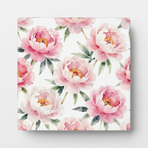 Aquarell-Pfingstrosen-Rosa-Blumenmuster Fotoplatte