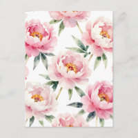 Aquarell-Pfingstrosen-Rosa-Blumenmuster