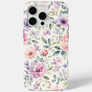Aquarell-Pfingstrosen und Lavendel-Blumenmuster Case-Mate iPhone Hülle