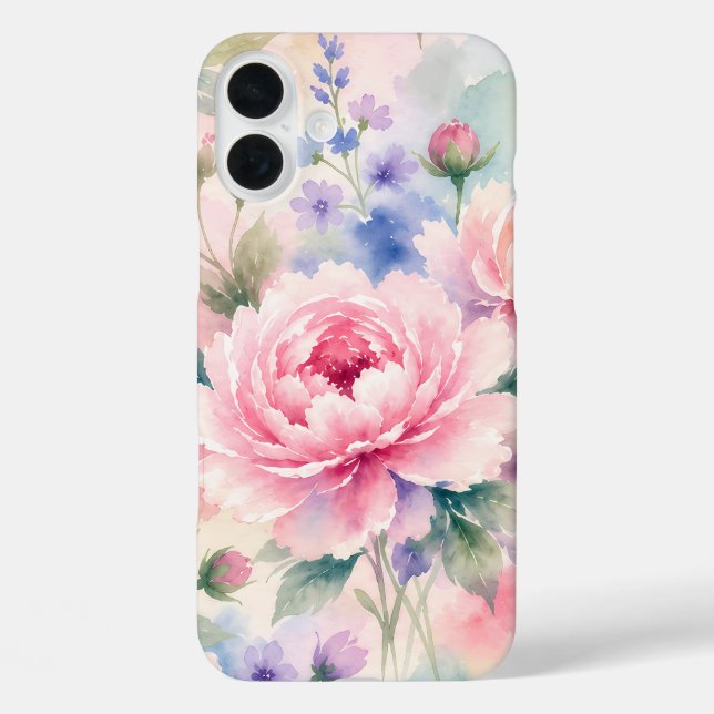 Aquarell-Pfingstrosenblüte Case-Mate iPhone Hülle (Rückseite)