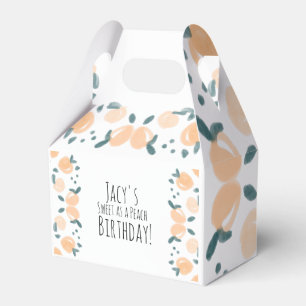 Aquarell-Pfirsich-Frucht-Geburtstagsfeier-Randkuns Geschenkschachtel