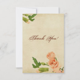 Aquarell-Pfirsich-Gartennelken-Ecken Dankeskarte